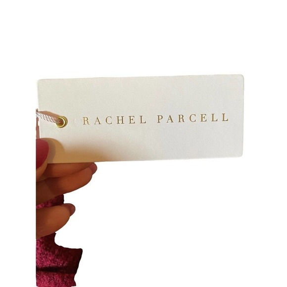 RACHEL PARCELL Beet Red Puff Sleeve Wrap Sweater Size Large - Picture 9 of 10